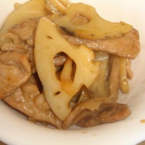 レンコンと豚肉炒め（弁当用）